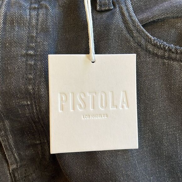 Pistola Cassie High Rise Classic Straight Jeans  distressed washed black NWT 33 - Picture 6 of 10